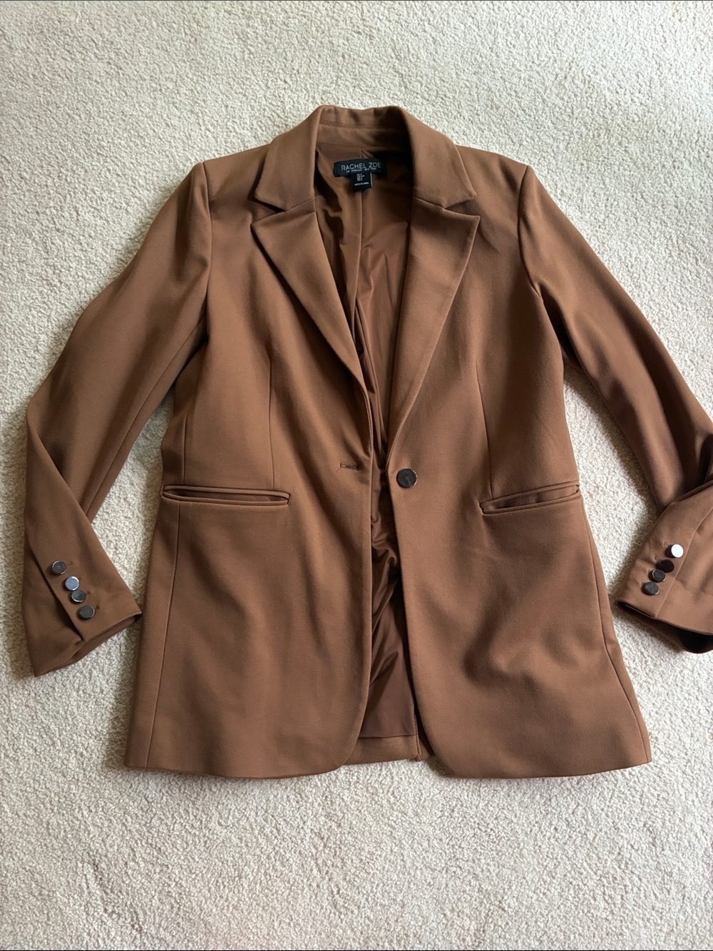 Rachel Zoe Single-Button Brown Blazer